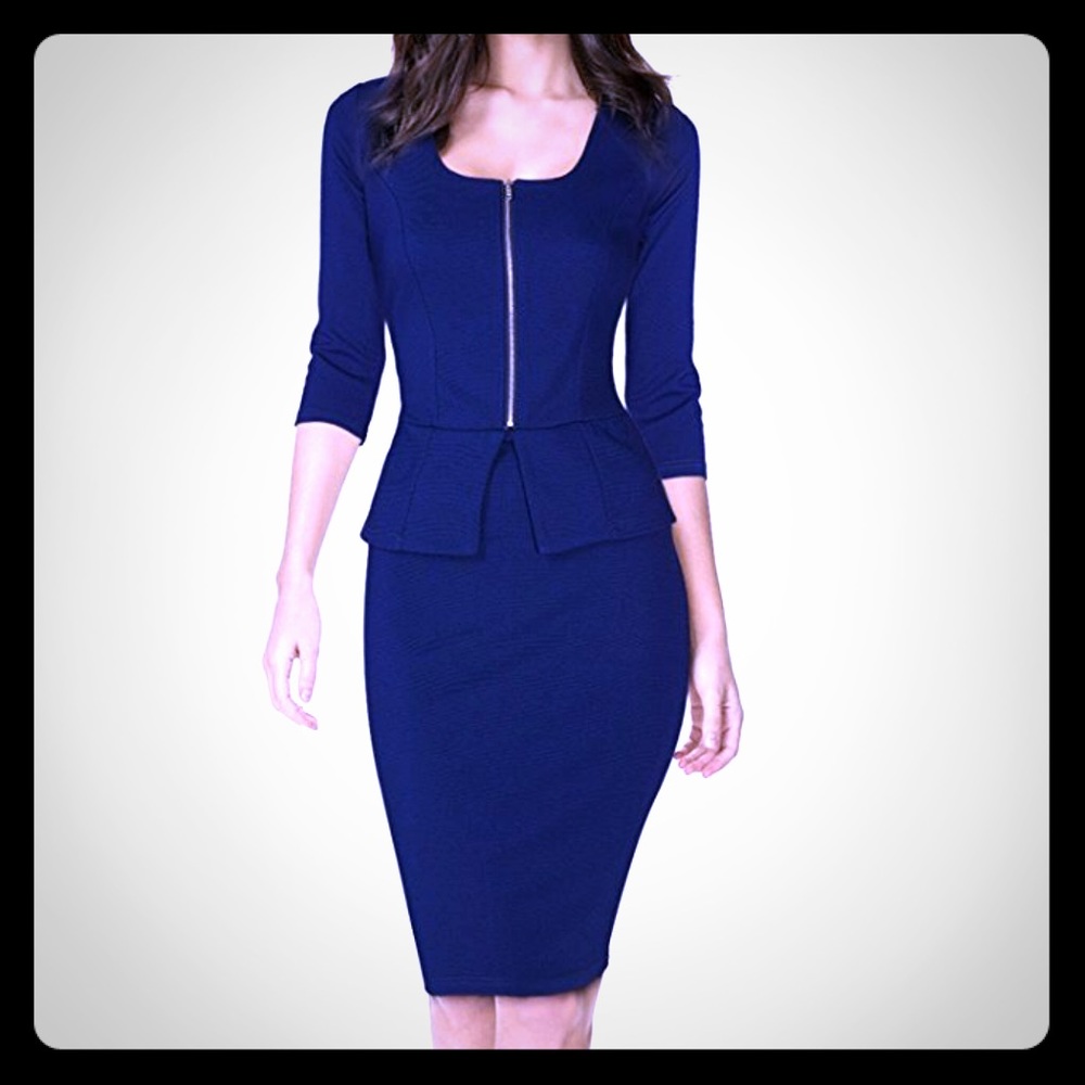 Women’s Navy Dress - Square Neck